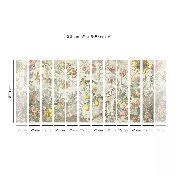 Tapet VLAdiLA Ceramic Flowers (Cream) 520 x 300 cm picture - 4