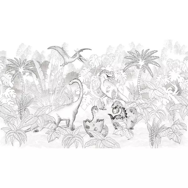 Tapet VLAdiLA David's Dino in Grey 520 x 300 cm picture - 1