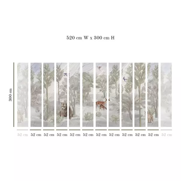 Tapet VLAdiLA foggy forest faun in color 520 x 300 cm picture - 4