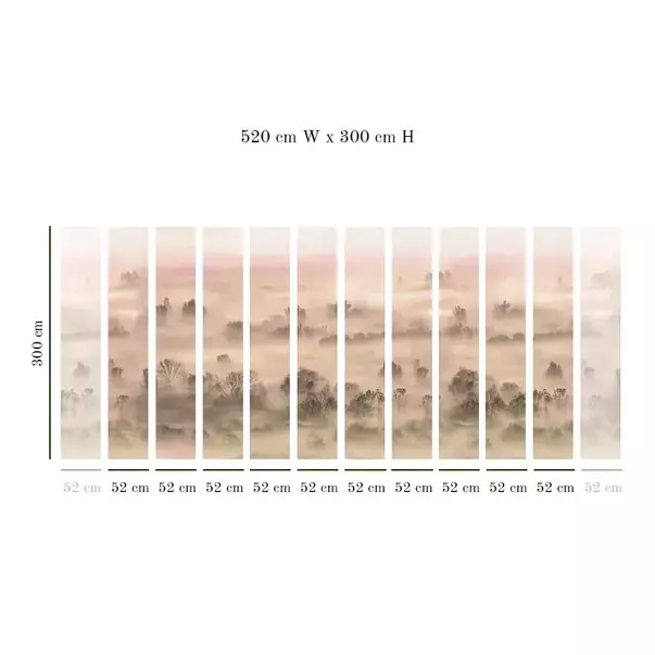 Tapet VLAdiLA Foggy Landscape Peach 520 x 300 cm picture - 3