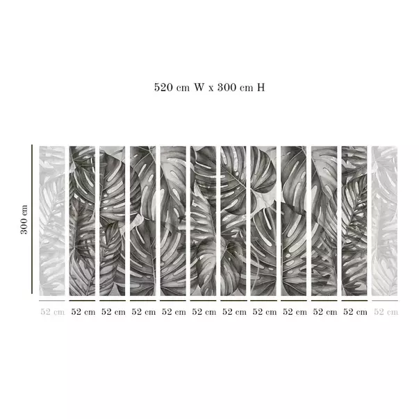 Tapet VLAdiLA Grey Philodendron 520 x 300 cm picture - 4