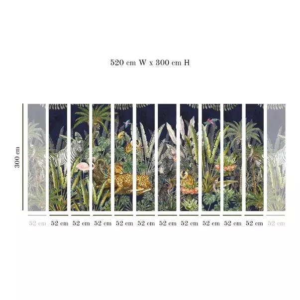 Tapet VLAdiLA Wonderland Jungle in Black 520 x 300 cm picture - 3