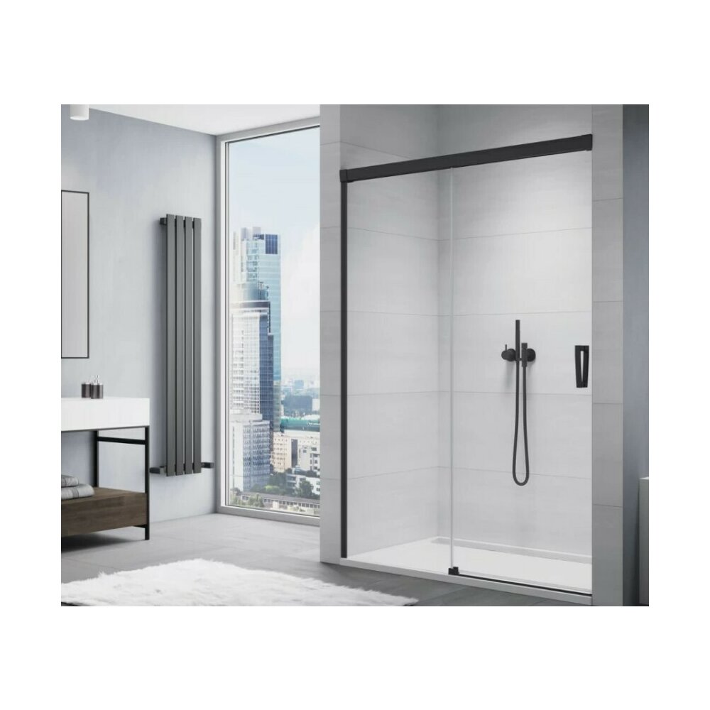 Usa de dus glisanta cu segment fix negru mat SanSwiss Cadura CAS 2 140 cm stanga
