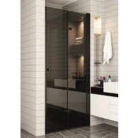 Usa de nisa batanta Inter Ceramic 77-78 cm sticla fumurie 6 mm profil negru mat