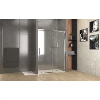 Usa de nisa culisanta Inter Ceramic sticla transparenta fumurie 5 mm profil crom lucios 100 cm