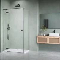 Usa de nisa batanta Radaway Essenza KDJ 100 cm sticla 6 mm finisaj GunMetal periat-transparent deschidere stanga