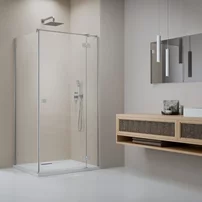 Usa de nisa batanta Radaway Essenza KDJ 110 cm sticla 6 mm finisaj nichel periat-transparent deschidere dreapta