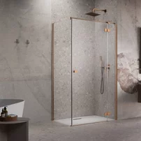Usa de nisa batanta Radaway Essenza KDJ 80 cm sticla 6 mm finisaj cupru periat-transparent deschidere dreapta