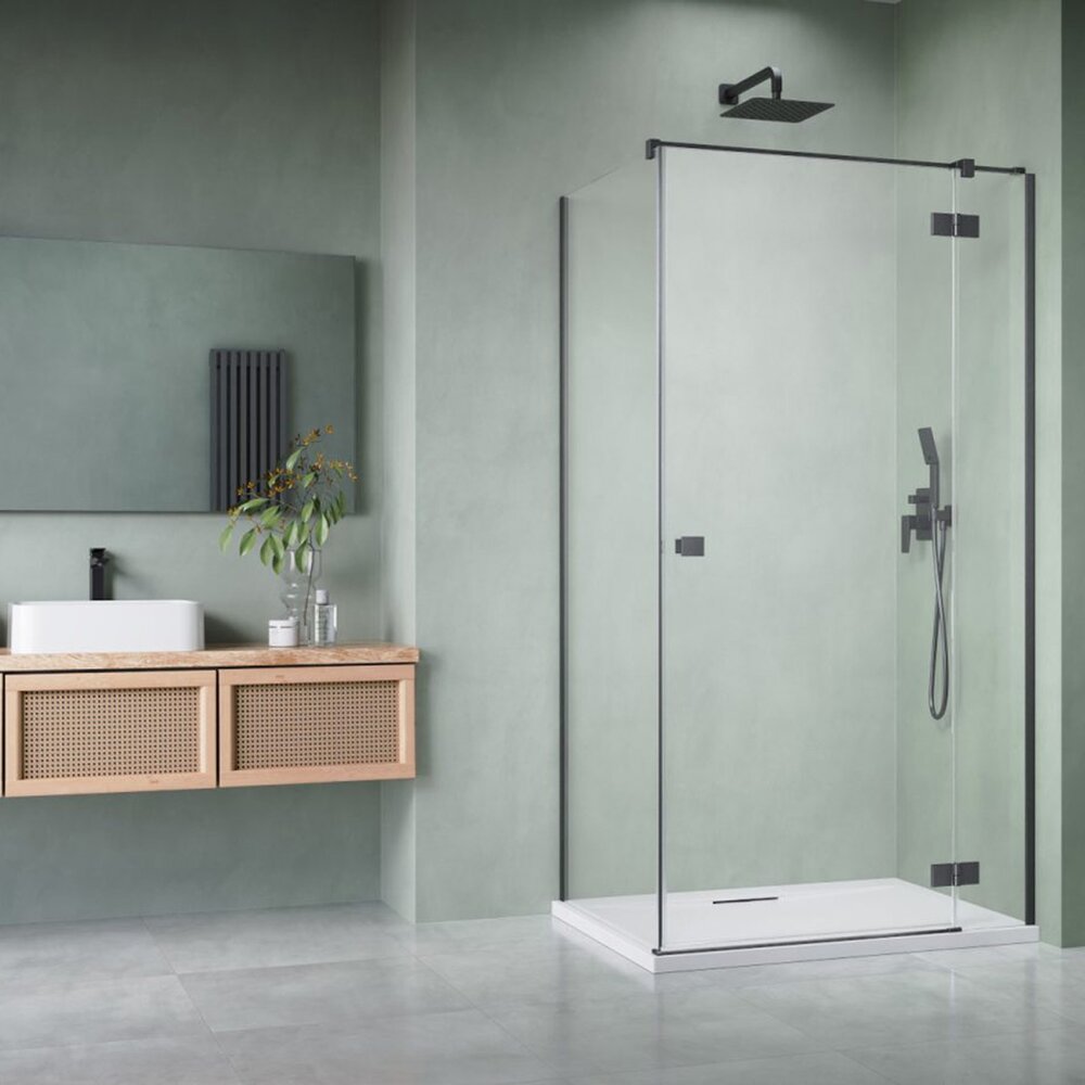 Usa de nisa batanta Radaway Essenza KDJ 90 cm sticla 6 mm finisaj GunMetal periat-transparent deschidere dreapta