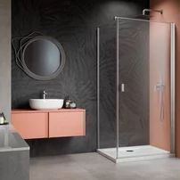 Usa de nisa batanta Radaway Nes KDJ I 90 cm sticla 6 mm finisaj nichel periat-transparent deschidere dreapta