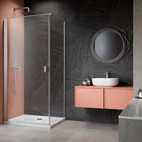 Usa de nisa batanta Radaway Nes KDJ I 90 cm sticla 6 mm finisaj nichel periat-transparent deschidere stanga