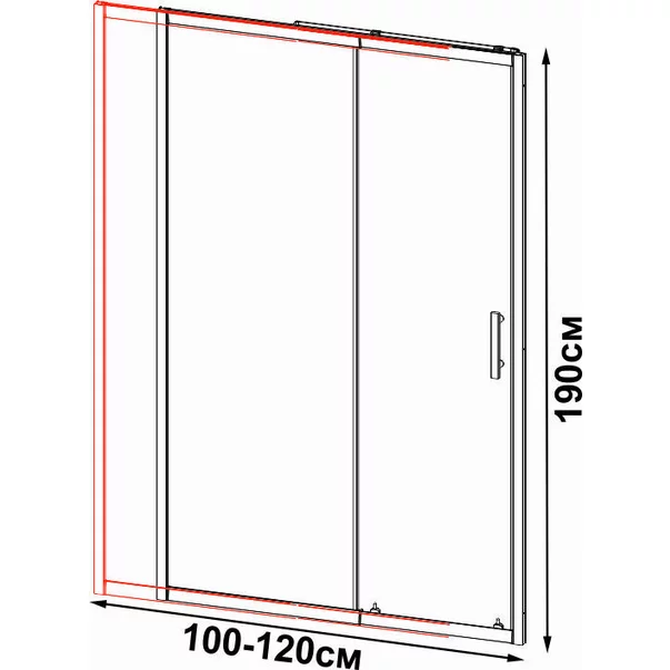 Usa de nisa culisanta Inter Ceramic 100 cm sticla transparenta cu linii albe 5 mm profil crom lucios picture - 2