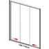 Usa de nisa culisanta Inter Ceramic 110 cm sticla transparenta cu linii albe 4 mm profil crom lucios - alb picture - 2