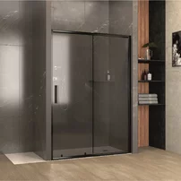 Usa de nisa culisanta Inter Ceramic 120 cm sticla 5 mm profil negru mat-fumuriu