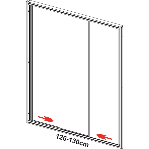 Usa de nisa culisanta Inter Ceramic 130 cm sticla 4 mm profil crom lucios - transparent cu linii albe picture - 2