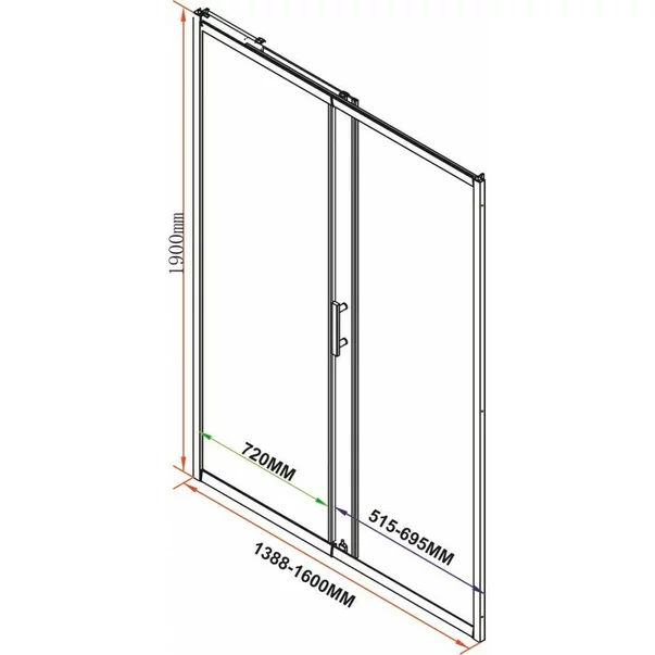 Usa de nisa culisanta Inter Ceramic 140 cm sticla 5 mm profil negru mat - fumuriu picture - 2