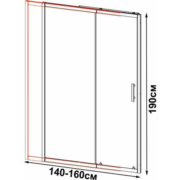 Usa de nisa culisanta Inter Ceramic 140 cm sticla opaca 5 mm profil crom lucios picture - 2