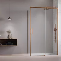 Usa de nisa culisanta Radaway Idea KDJ 100 cm sticla 6 mm finisaj cupru periat-transparent deschidere dreapta