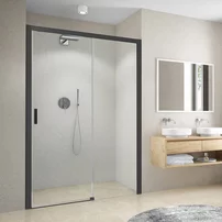 Usa de nisa culisanta Roth Cariba 140 cm sticla 6 mm negru stanga