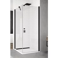 Usa de nisa pivotanta negru mat Sanswiss Solino SOL1 90x200 cm