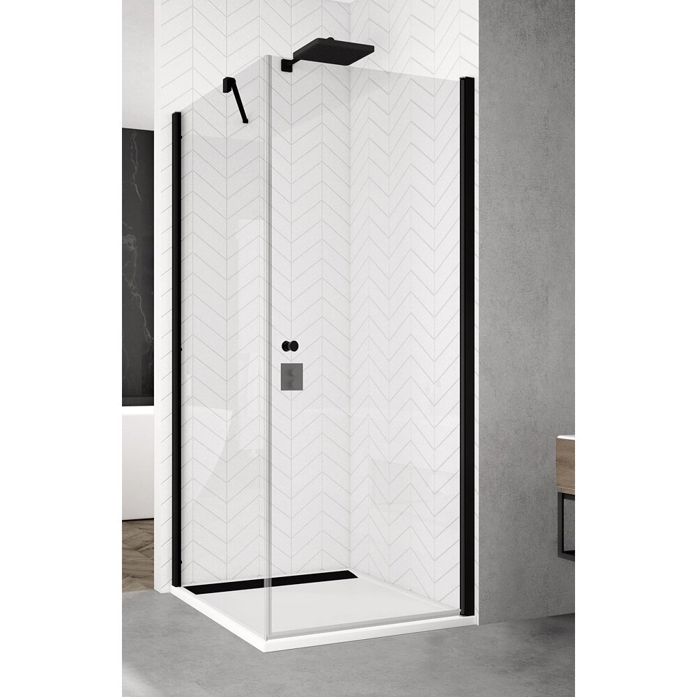 Usa de nisa pivotanta negru mat Sanswiss Solino SOL1 90x200 cm