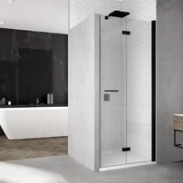 Usa de nisa pivotanta negru mat Sanswiss Solino SOL1 90x200 cm dreapta