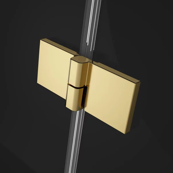 Usa de nisa batanta Essenza Pro Gold 120 cm sticla 6 mm finisaj auriu periat-transparent deschidere dreapta picture - 5