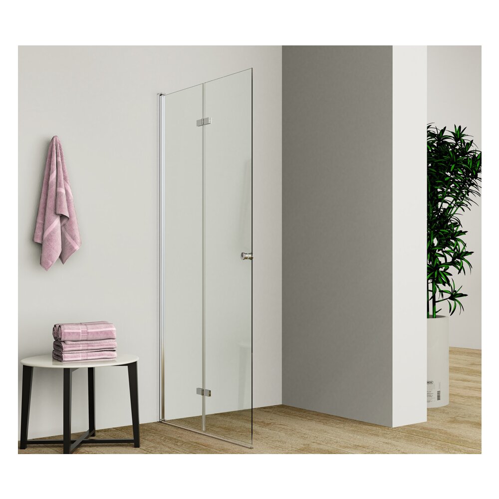 Usa de nisa pliabila Inter Ceramic 120 cm sticla transparenta 6 mm profil crom finisaj lucios