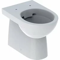 Vas wc pe pardoseala Geberit Selnova Rimfree Back-to-Wall fara capac alb
