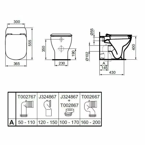 Vas wc pe pardoseala Ideal Standard Tesi BTW pentru rezervor ingropat picture - 3