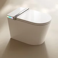 Set vas WC pe pardoseala Relax Regal alb lucios cu functie bideu electric si capac softclose