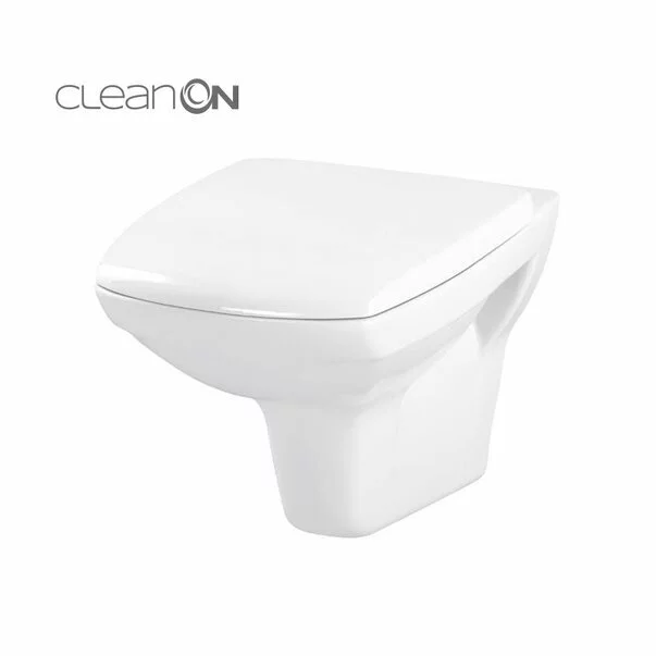 Vas WC suspendat Cersanit Carina New Clean On cu capac inchidere lenta alb