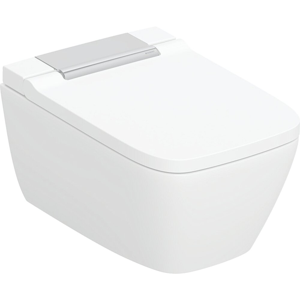 Vas wc suspendat cu capac softclose si functie bideu Geberit AquaClean Sela Square crom