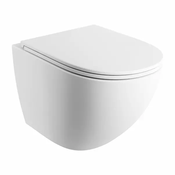 Vas WC suspendat rimless cu capac soft-close alb mat Omnires Ottawa Comfort picture - 1
