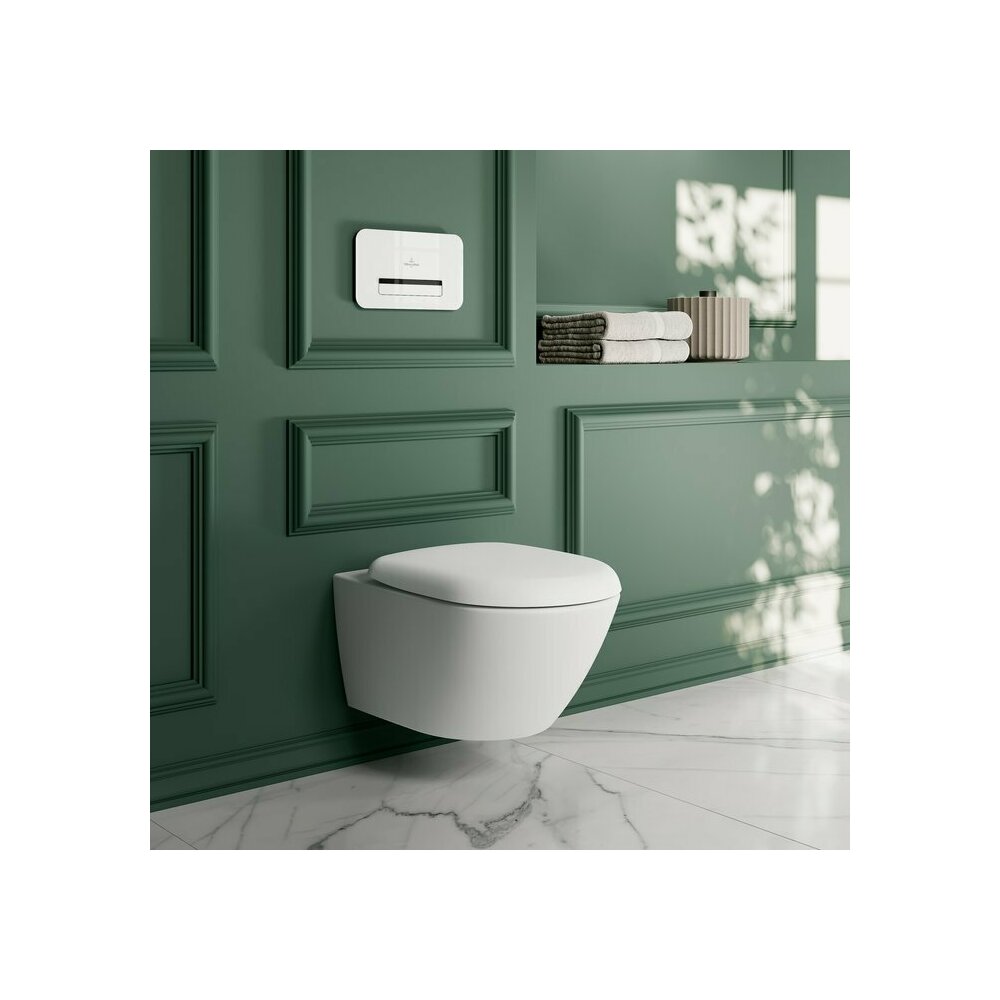 Vas WC suspendat Villeroy&Boch Antao TwistFlush Rimless cu finisaj alb-mat Stone White CeramicPlus