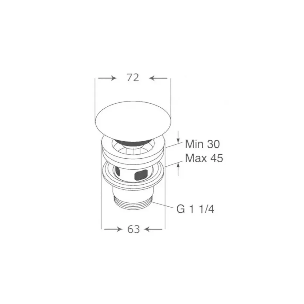 Ventil ceramic Click-Clack Villeroy&Boch alb cu preaplin 8L033401