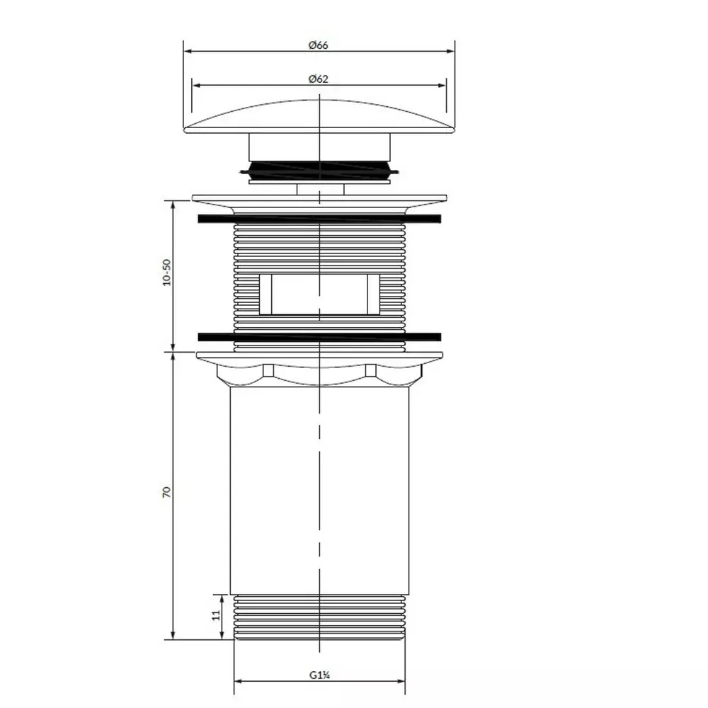 ventil-click-clack-alb-mat-
