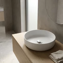 Ventil ceramic lavoar push open Rune Elli alb cu preaplin