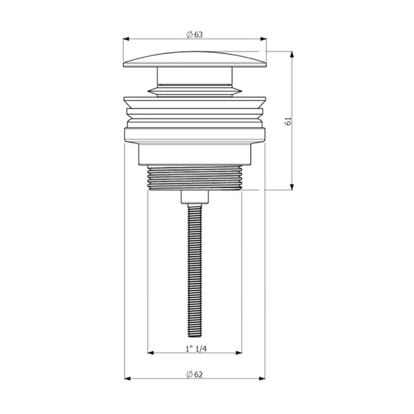 Ventil lavoar Villeroy&Boch Universal Push-Open nichel periat picture - 2