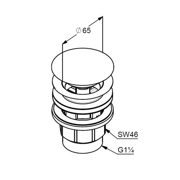 Ventil Push-Open pentru lavoar Kludi finisaj auriu periat picture - 2
