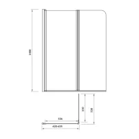 Cersanit Easy New параван за двойна вана 115x140 см, стъкло 5 мм, хром