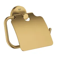 Държач за тоалетна хартия със защитни капаци Grohe Essentials в златисто матово покритие Cool Sunrise