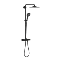 Душ колона с термостатичен смесител, матово черно, Grohe RainShower