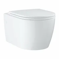Grohe Bau Ceramic Rimless комплект за окачване на тоалетна чиния, лъскаво бяла, с капак с плавно затваряне