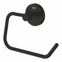 Grohe Essentials матов черен държач за тоалетна хартия без протектори