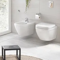 Grohe Euro Ceramic Rimless Triple Vortex окачена тоалетна чиния с капак с плавно затваряне и комплект биде
