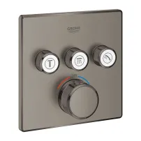 Grohe Grohtherm SmartControl 3-пътен смесител за вграждане за душ, четкан антрацит, твърд графит, без тяло за вграждане