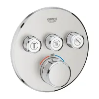Grohe Grohtherm SmartControl 3-пътен смесител за вграждане за душ с термостат, черен хром, Supersteel