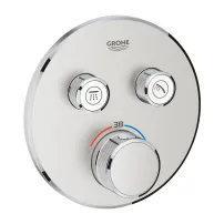 Grohe Grohtherm SmartControl Смесител за душ с 2 изхода и термостат, черен хром, Supersteel