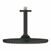 Grohe Tempesta 250 Cube кръгла душ слушалка и рамо, матово черно, за монтаж на таван